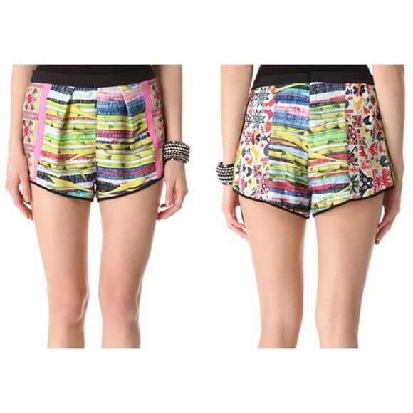 Clover Canyon | Surf Shack Mixed Print Soft Suiting Mini Shorts - Picture 11 of 11